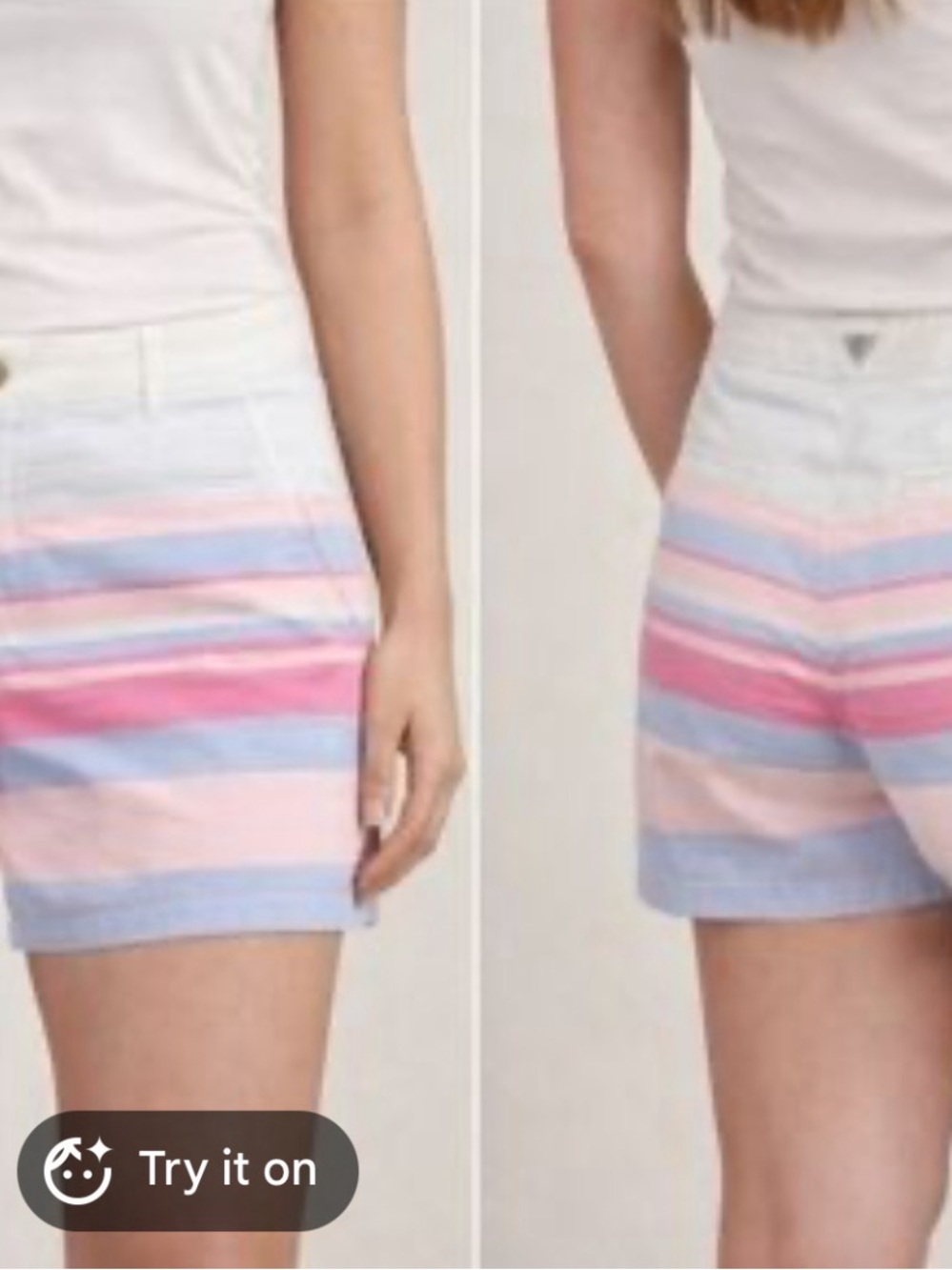 EUC Columbia PFG  Pastel Striped Women's Shorts in White, Pink, Blue